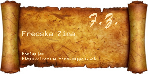 Frecska Zina névjegykártya